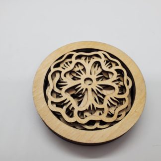 Personalized Floral Wooden Coaster Set