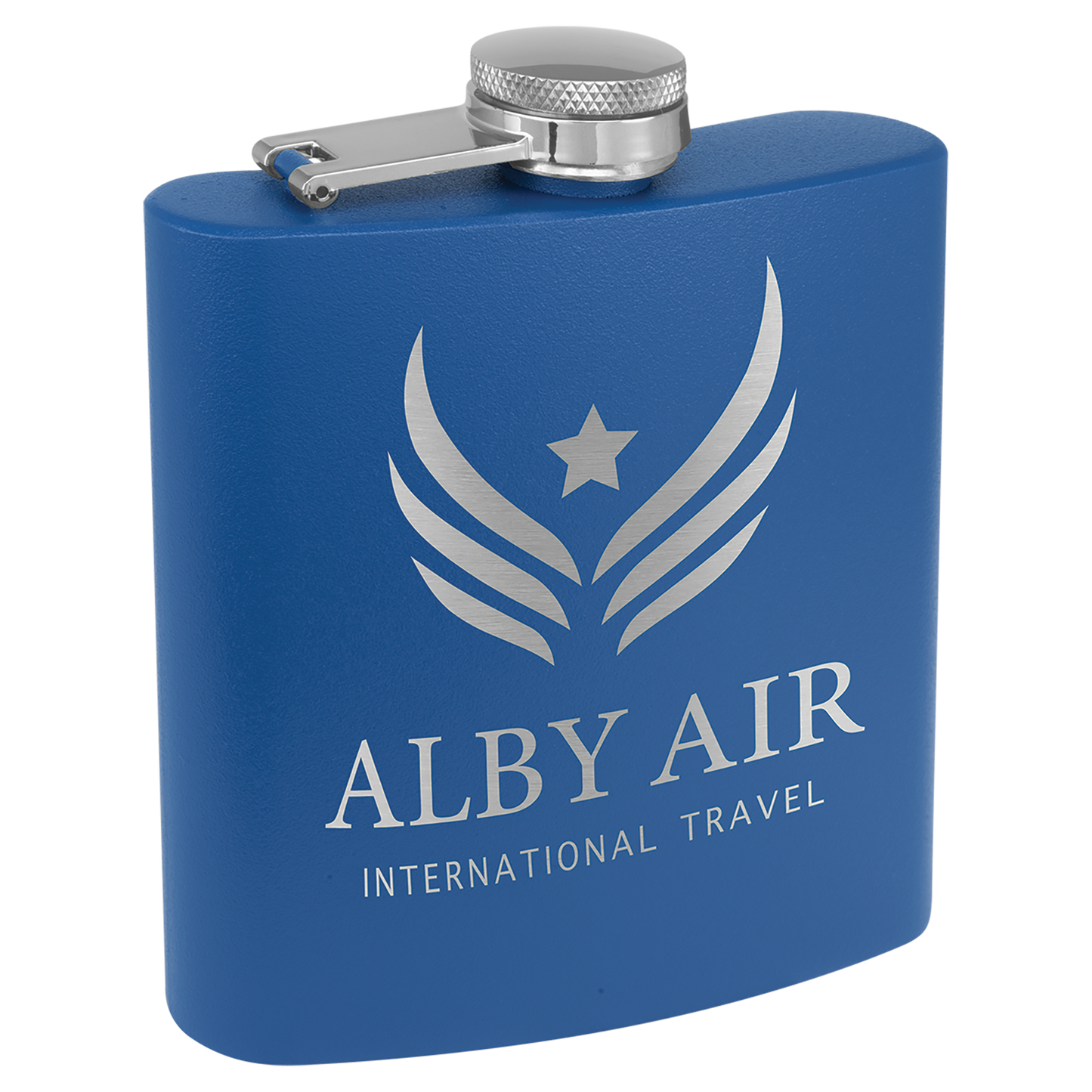 Drinkware Flask 6 oz Powder Coated - Blue image