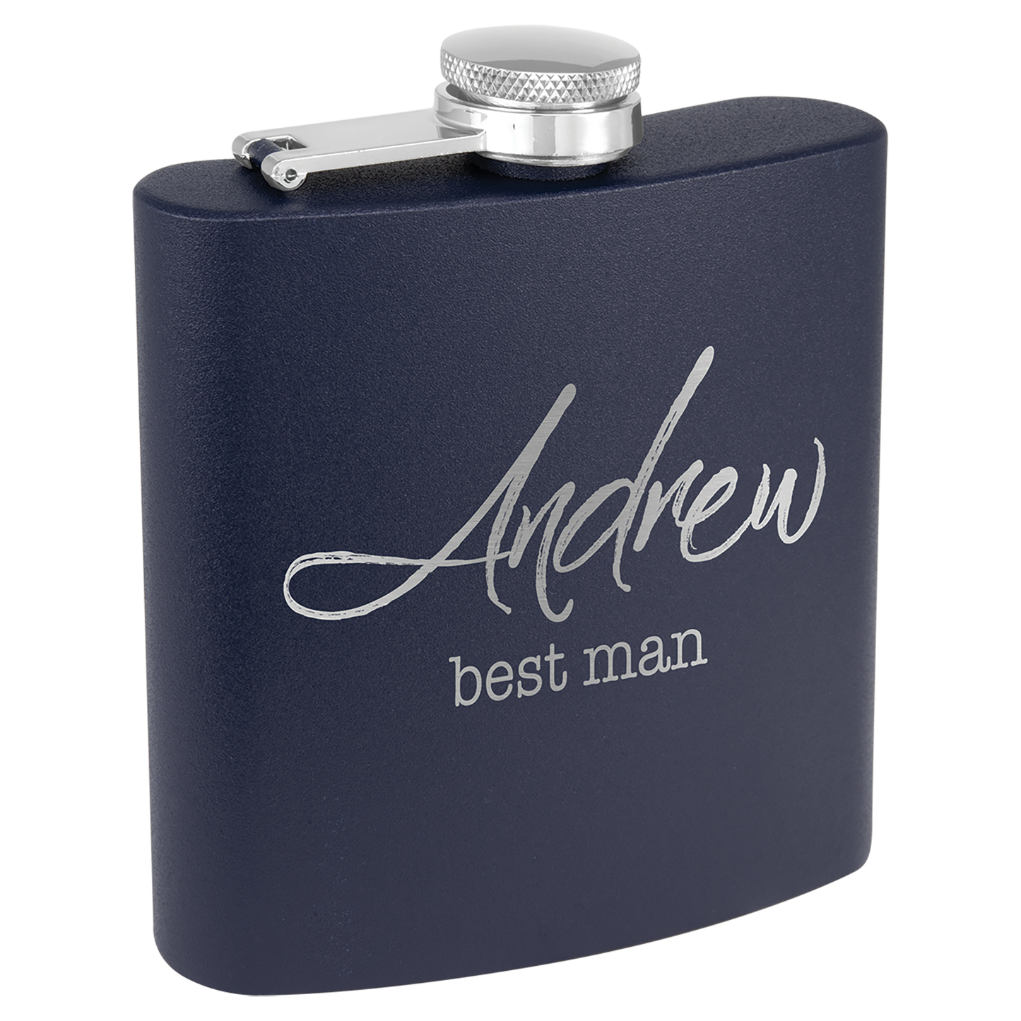 Drinkware Flask 6 oz Powder Coated - Navy Blue image