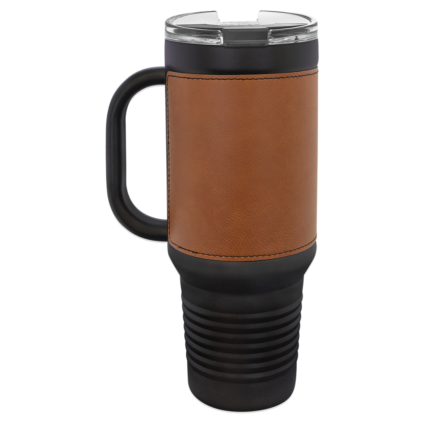 Drinkware Leatherette Travel Mug 40 oz with Handle & Straw