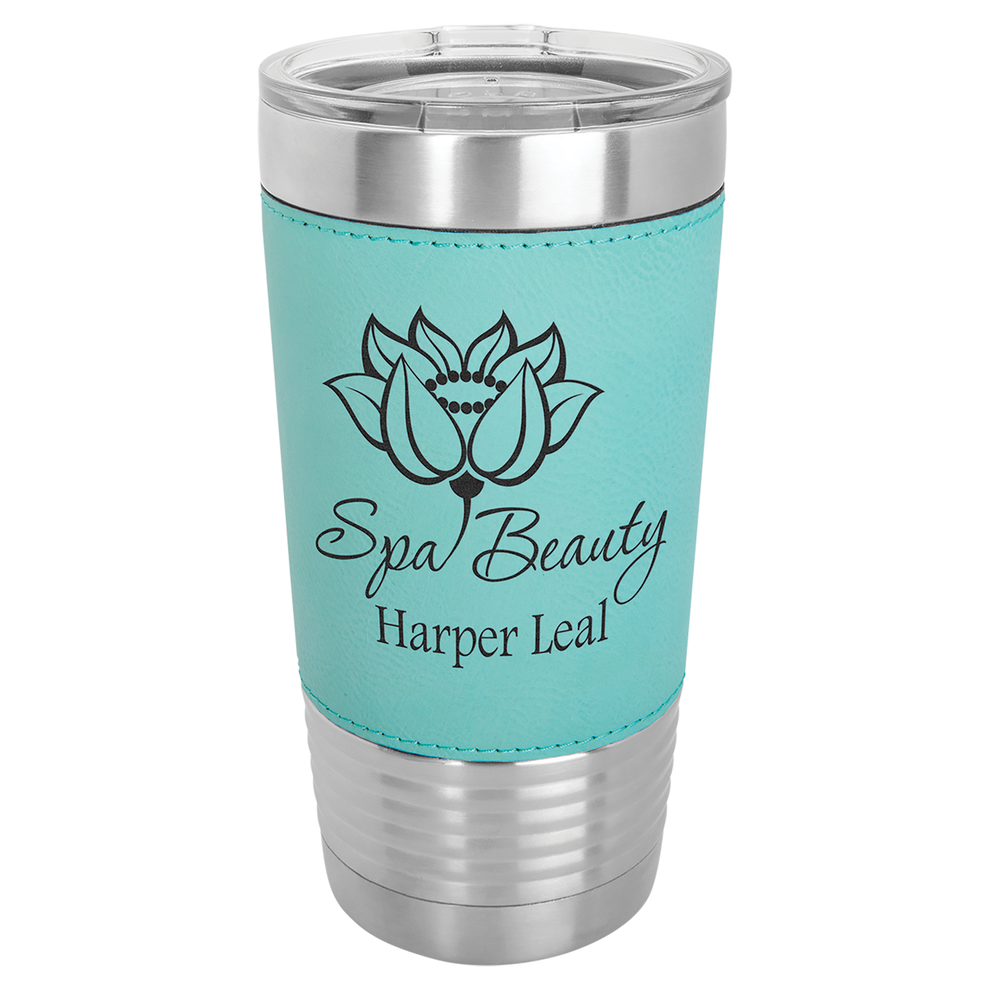 Drinkware Leatherette Tumblers 20 oz - Teal-Blk image