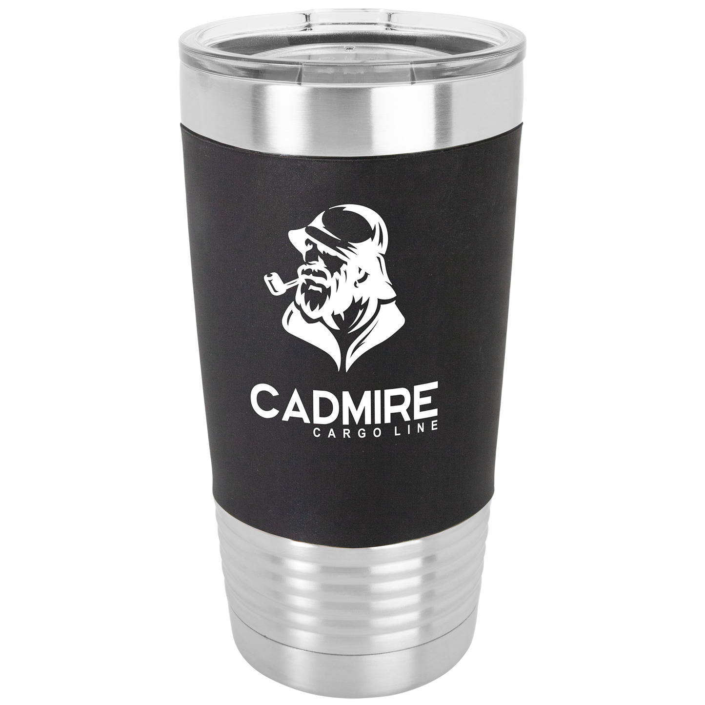Drinkware Tumblers with Silicone Grip 20 oz - Black Silicone /White image