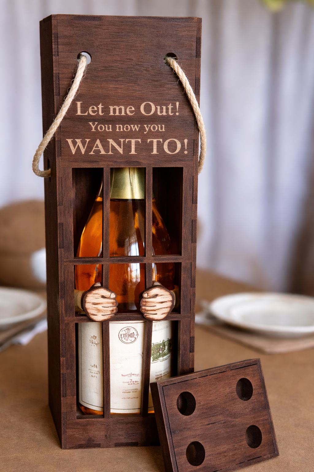 Wine Jail  Gift Box Laser Cut & Engraved