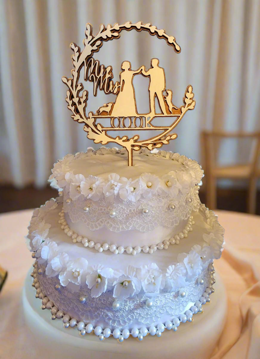 Cake Topper wood 2 layer