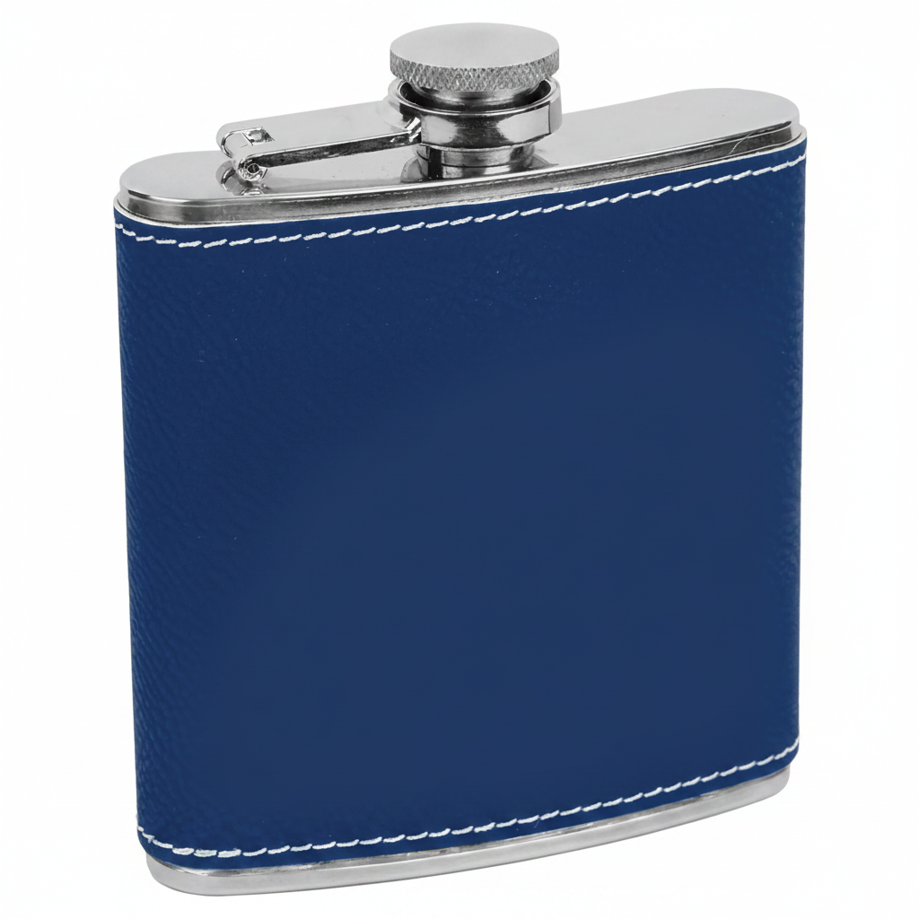 Flask-Drinkware-6 oz - Powder Coat and Leatherette