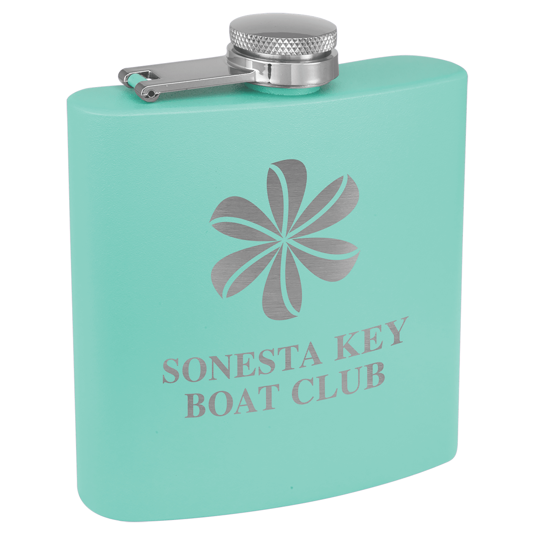 Flask-Drinkware-6 oz - Powder Coat and Leatherette
