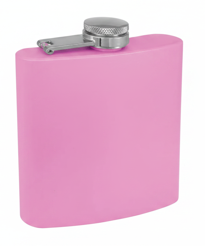 Flask-Drinkware-6 oz - Powder Coat and Leatherette