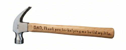 "Blank wooden hammer ready for personalized engraving"