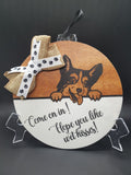 Personalized Peeking Pet Welcome Sign – 11 in or 18 in