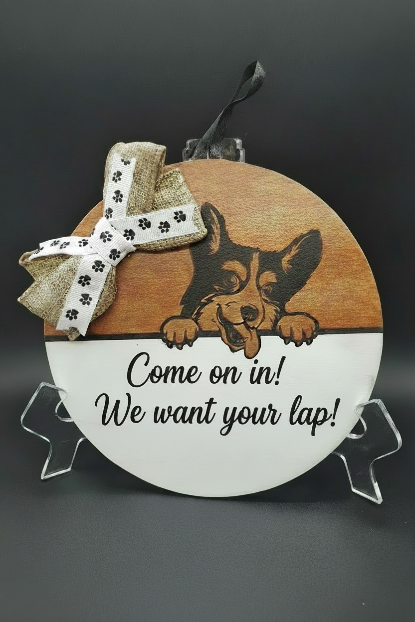 Personalized Peeking Pet Welcome Sign – 11 in or 18 in