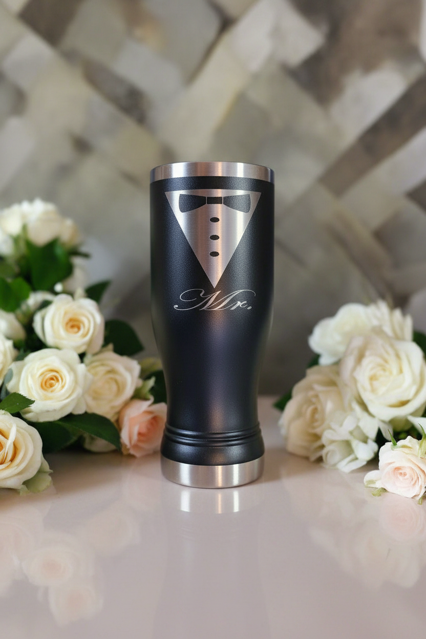 Bride or Groom Pilsner Tumblers - 20 oz
