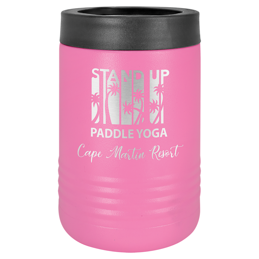 Custom laser-engraved stainless steel beverage holder – double-wall vacuum insulated can cooler personalized gift for standard and slim cans
