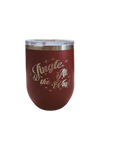 "Jingle All The Way" 12 oz Insulated Stemless Wine Tumbler – Red (Clearance)