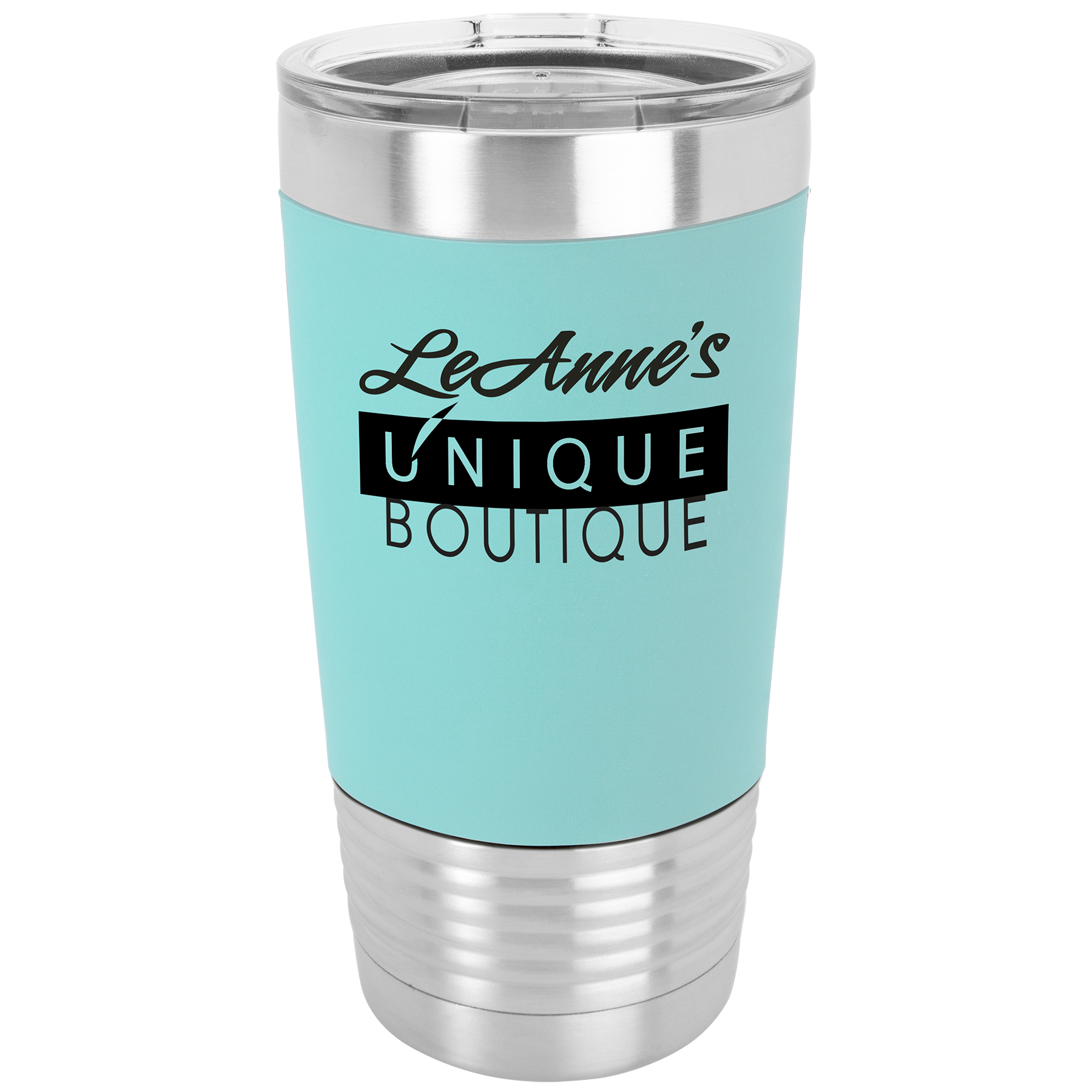 Drinkware Tumblers with Silicone Grip 20 oz - Teal Silicone / Black image