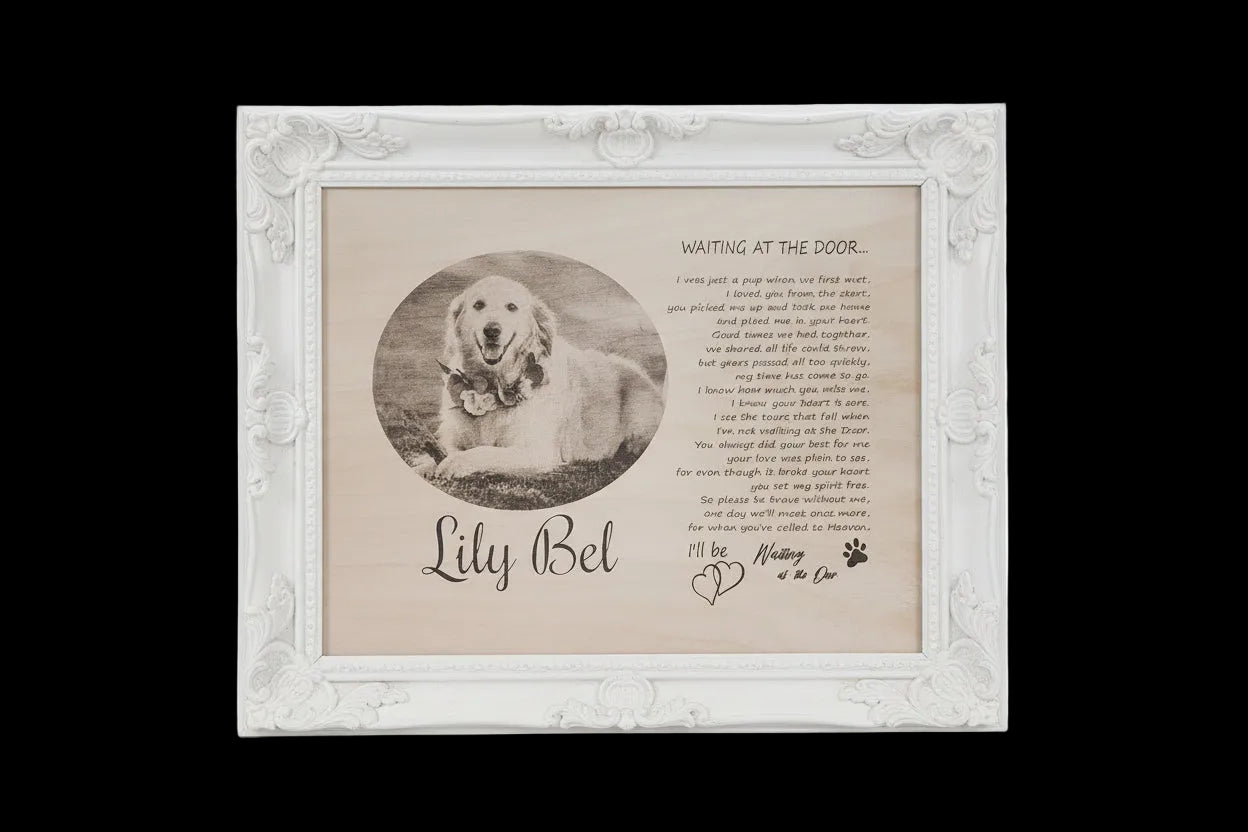 Pet Memorial Waiting At The Door with Pet Photo