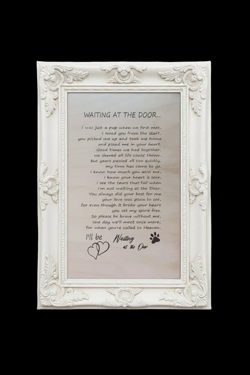 Waiting at the Door Pet Memorial Plaque