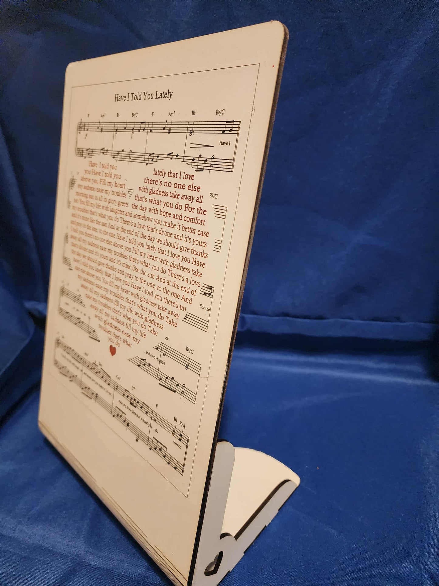 "Have I Told You Lately" Laser-Engraved Poem and Music on Wood