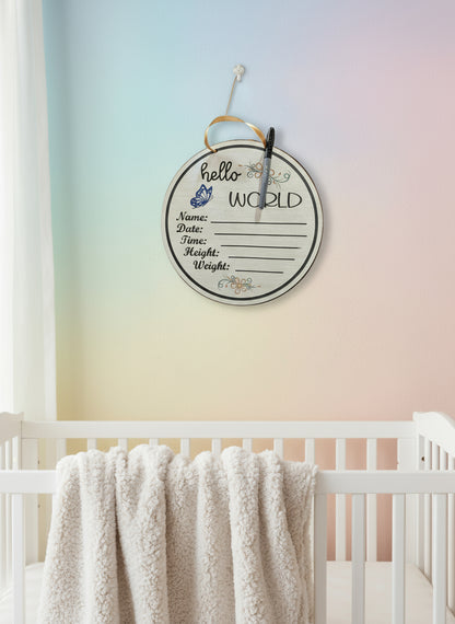 "Hello World" Baby Name Sign