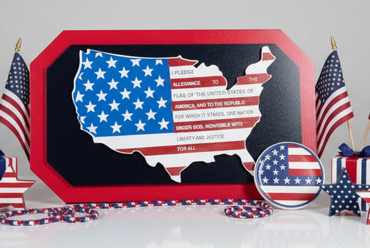 Patriotic U.S. Flag Pledge Wall Plaque