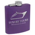 Flask-Drinkware-6 oz - Powder Coat and Leatherette