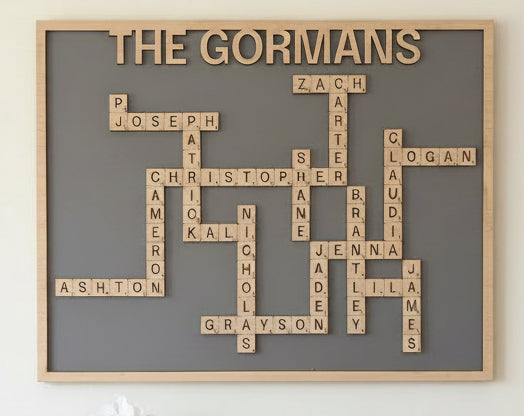 Personalized Scrabble-Style Family Name Wall Art