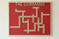 Personalized Scrabble-style family name wall art laser-engraved – custom crossword layout with point values home décor gift