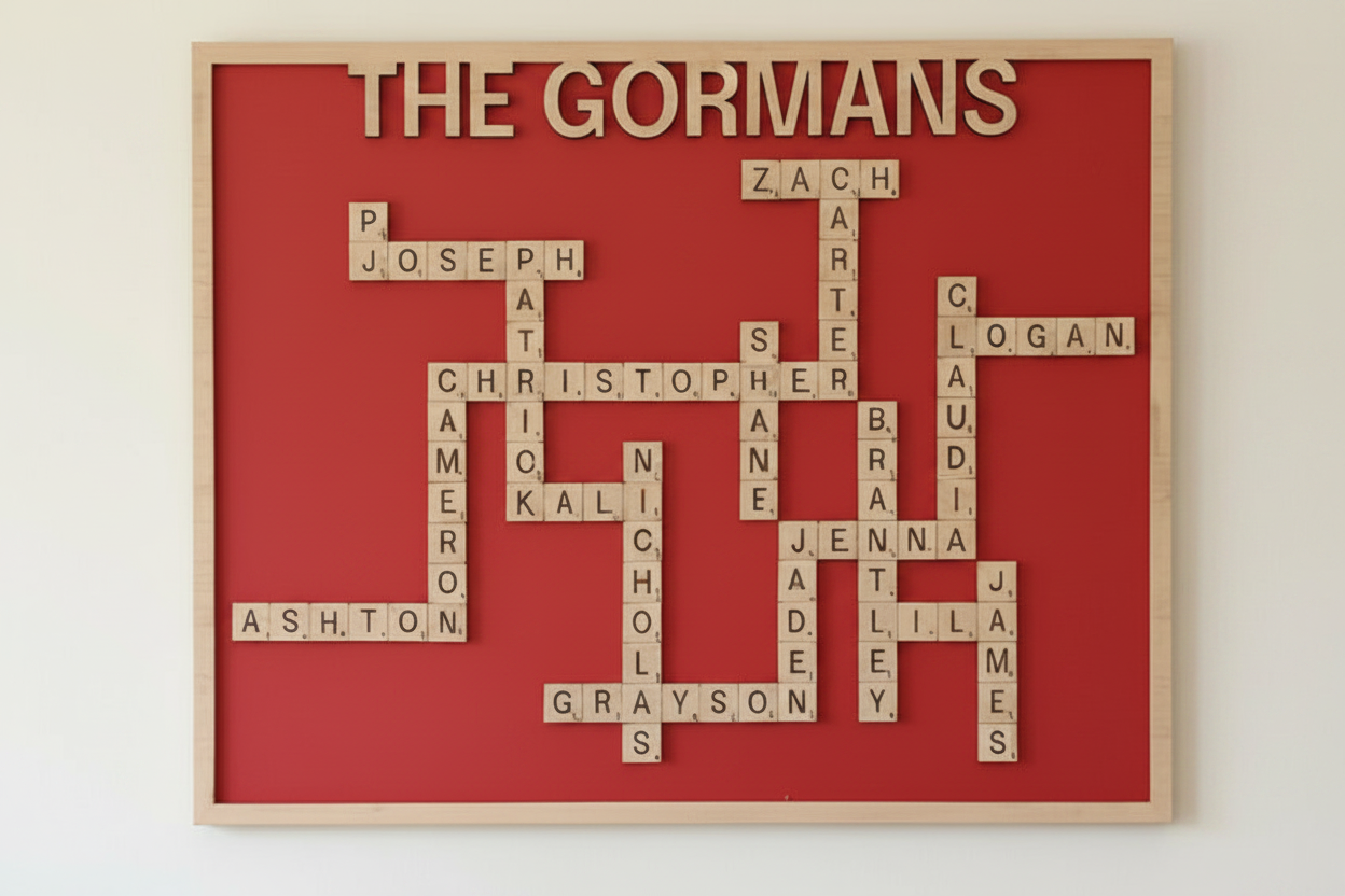 Scrabble-Style Family Name Wall Art